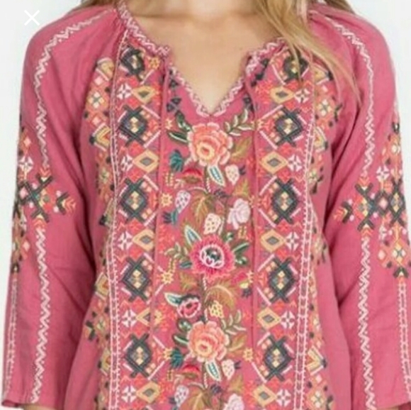NWT Johnny Was Rose Linen Top XS Chandra New - Picture 2 of 7